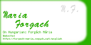 maria forgach business card
